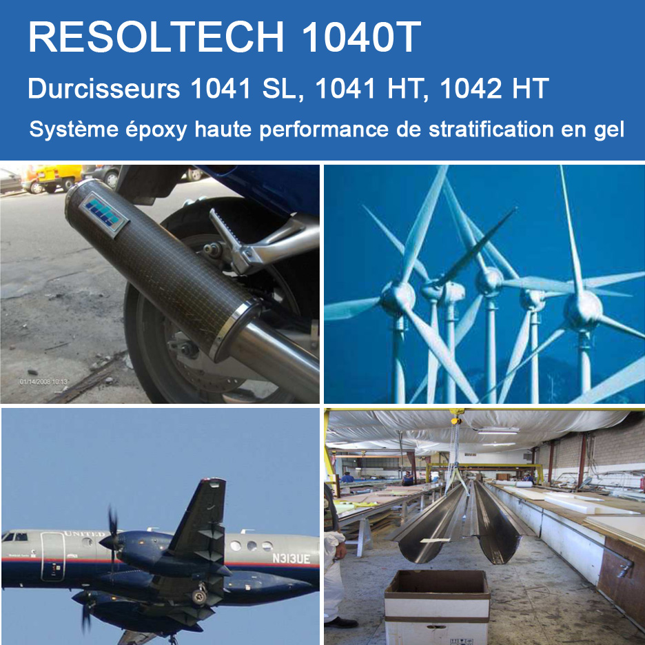 Applications de 1040T pour Enroulement Filamentaire, Injection / RTM et Voie Humide