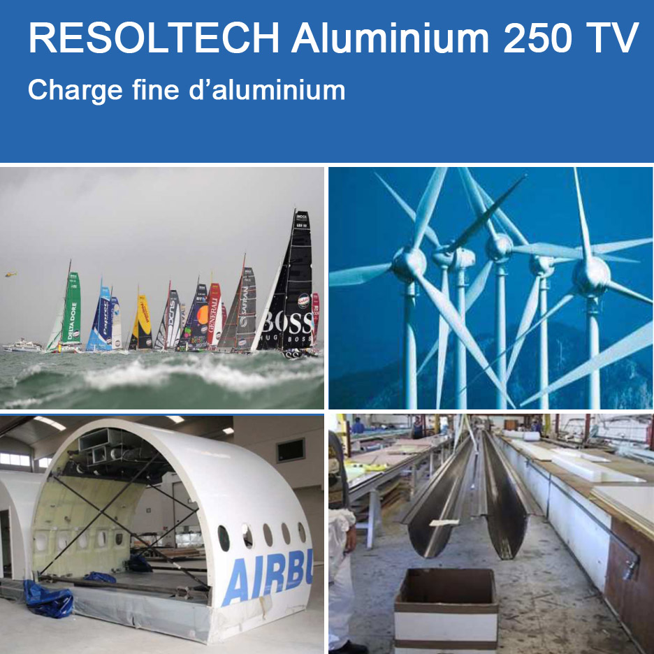 Applications de Aluminium 250 TV pour Gelcoats et Topcoats, Coulée, Infusion et Voie Humide