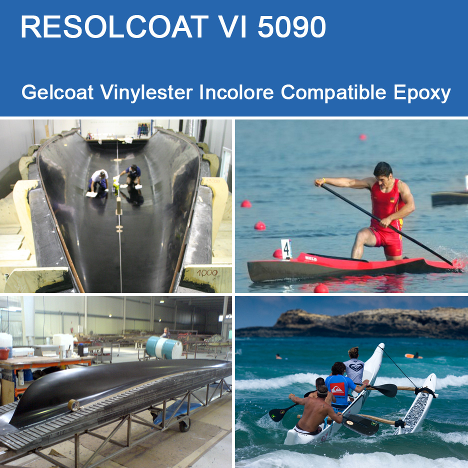 Applications de VI 5090 pour Gelcoats et Topcoats